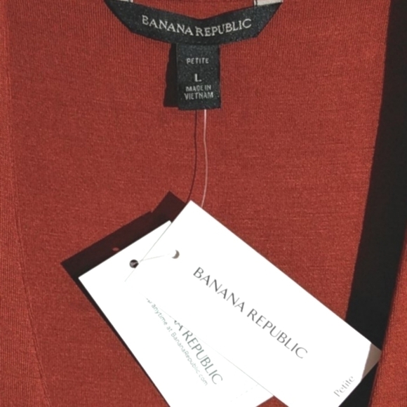 BANANA REPUBLIC NWT DRAPED V-NECK MIDI DRESS SIZE LARGE PETITE - Picture 4 of 12